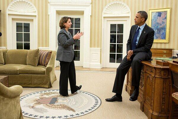 Counterterrorism Official Lisa Monaco updated Pres. Obama about the capture of the second suspect