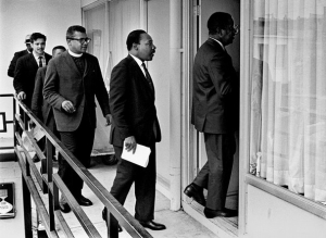 Dr. King entering the Lorraine Hotel