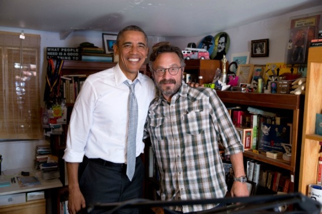 President Barack Obama participates in a podcast with Marc Maron in Los Angeles, Calif., June 19, 2015. (Official White House Photo by Pete Souza)